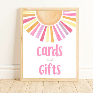 Kort och gåvor boho sunshine rosa gult orange poster