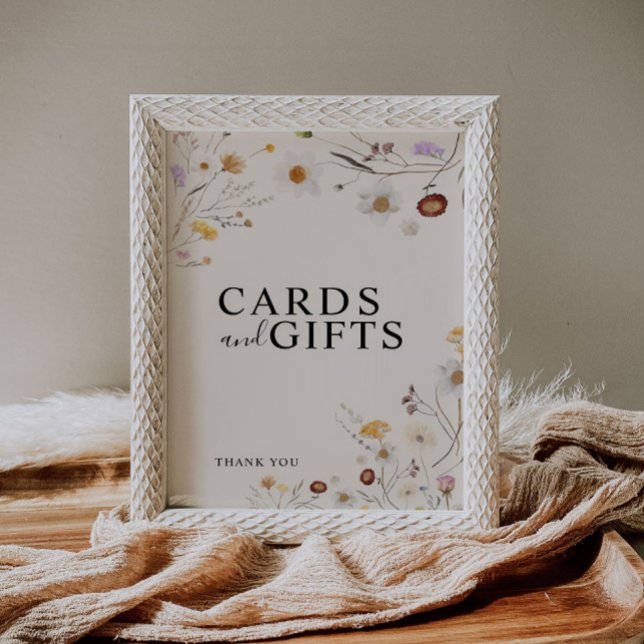 Kort och gåvor Boho Wildblomma Bröllop-tecken Poster (Skapare uppladdad)