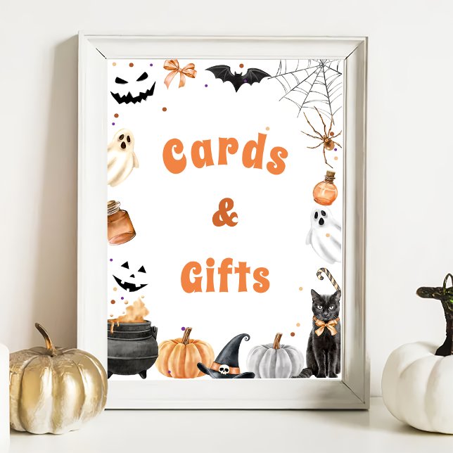" Kort och gåvor " Boo Cute Ghost Baby Shower Game Poster (Skapare uppladdad)