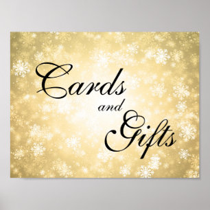 Kort och gåvor Bröllop-skylt Winter Wonderland Gul Poster
