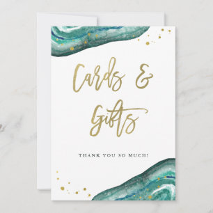 Kort och gåvor, Bröllop-tecken Teal Geode och Gu