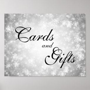 Kort och gåvor Bröllop Winter Wonderland Silver Poster