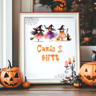 Kort och gåvor Cute Halloween-häxor födelsedag Poster