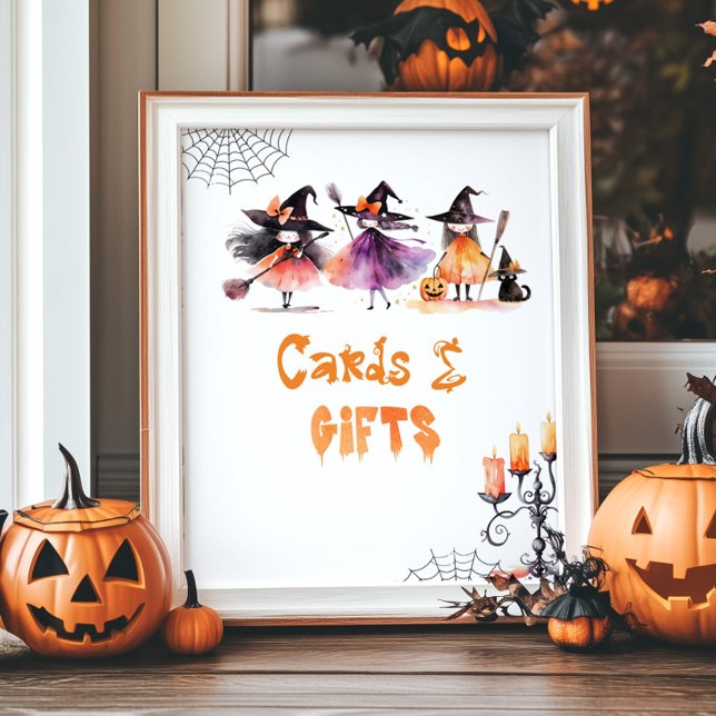 Kort och gåvor Cute Halloween-häxor födelsedag Poster (Skapare uppladdad)