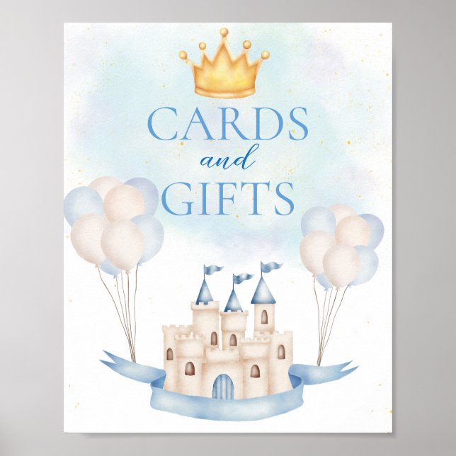 Kort och gåvor FairyTale Castle Krona Balloon Part Poster (Framsidan)