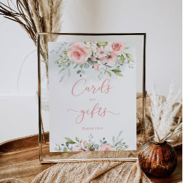 Kort och gåvor för  rosa blommigt poster