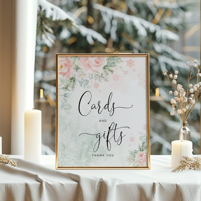 Kort och gåvor för  rosa snöflingor poster (Skapare uppladdad)