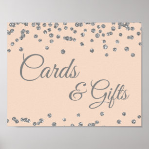 kort och gåvor från Silver Faux Glitter Confetti Poster