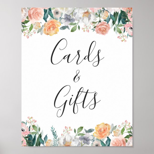 Kort och gåvor Garden Bloom Ro Blommigt-tecken Poster (Framsidan)
