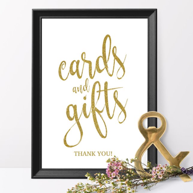 Kort och gåvor Guld Glitter 8 x 10 Bröllop Poster (Skapare uppladdad)