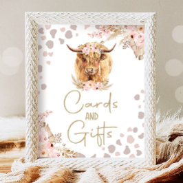 Kort och gåvor - Hölander Cow Boho Farm Birthday Poster