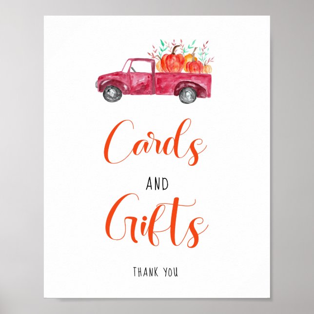 Kort och gåvor Lilla Pumpkin Baby Shower Fall Poster (Framsidan)