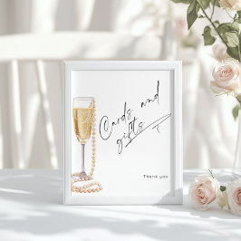 Kort och gåvor - minimalistisk Prosecco-Möhippa Poster
