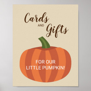 Kort och gåvor Pumpkin Fall Baby Shower-skylt Poster