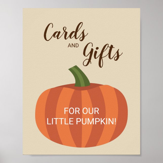 Kort och gåvor Pumpkin Fall Baby Shower-skylt Poster (Framsidan)