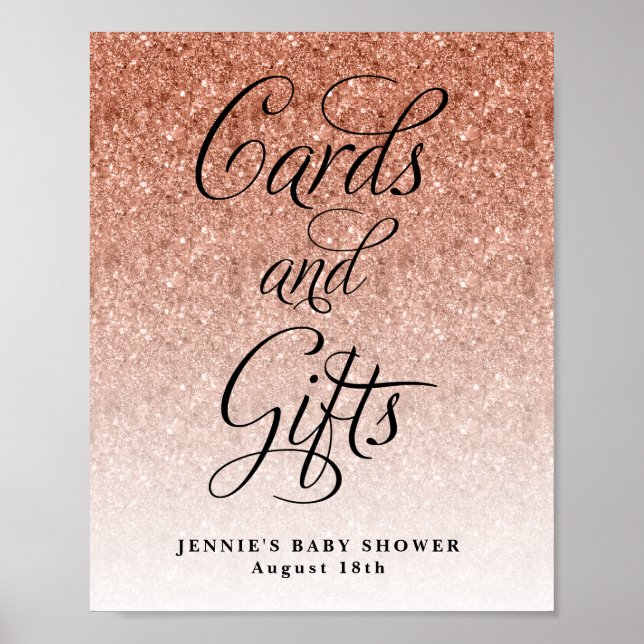 Kort och gåvor, Ro Guld Glitter Visningen Poster (Framsidan)