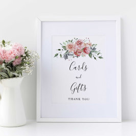 Kort och gåvor Rosa ros-skript Bröllop Poster