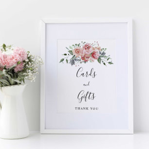 Kort och gåvor Rosa ros-skript Bröllop Poster