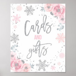 Kort och gåvor Rosa Winter ONEderland Party Poster