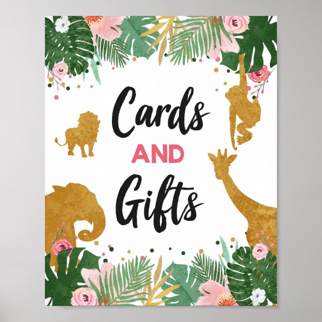 Kort och gåvor Safari Animals Birthday-tecken Poster (Framsidan)