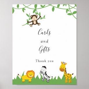 Kort och gåvor Safari Baby Shower Jungle Animals Poster