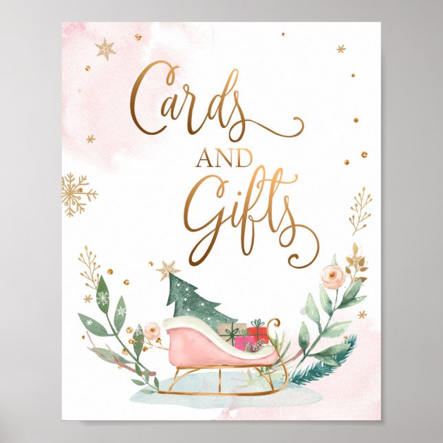 Kort och gåvor Sjust Winter Girl Birthday-tecken Poster (Framsidan)