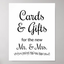 Kort och gåvor till nya Mr. och Mrs. Bröllop Poster