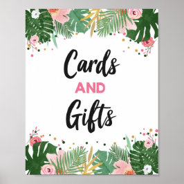 Kort och gåvor Tropical Safari Girl Birthday Sign Poster