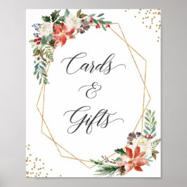 Kort och gåvor Underteckna Blommigten Juli Poinset Poster