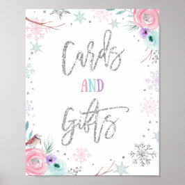 Kort och gåvor Winter Onederland Girl Birthday Poster