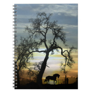 Kort och oak Träd Whimsical Notebook Anteckningsbok