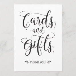 Kort och present modern vigselskylt