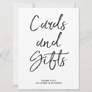 Kort och present skylt Stilren handskriven text