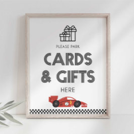 Kort och presentar Tävlingsbil Festskylt Fototryck