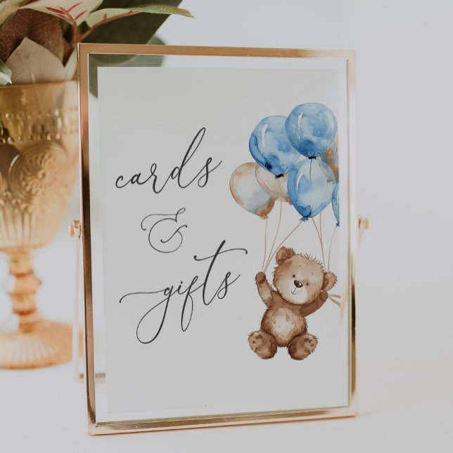 Kort och presentationer Blue Nalle Baby Shower-sky Poster (Skapare uppladdad)