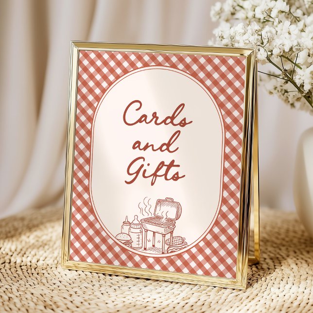 Kort och presenter Baby Q BBQ Par Baby Shower Poster (Skapare uppladdad)