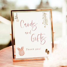 Kort och presenter Baby Shower, Boho Girl Baby Sho Poster