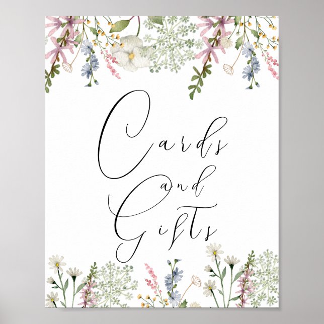 Kort och presenter | Chic Wildflower Poster (Framsidan)
