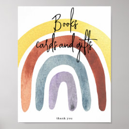 Kort och presenter för Watercolor Boho Rainbow Bok Poster