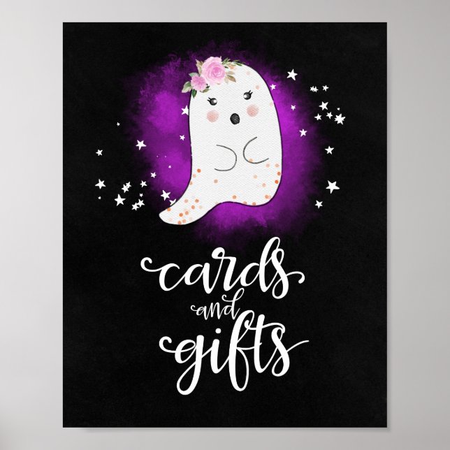 Kort och presenter Halloween Flickas Babyshower Sk Poster (Framsidan)