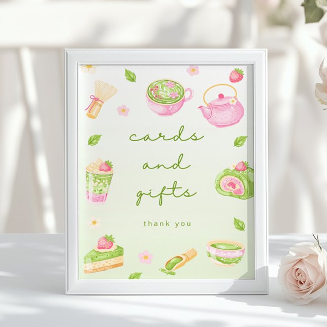 Kort och presenter Matcha te Pink Baby Shower Poster (Skapare uppladdad)