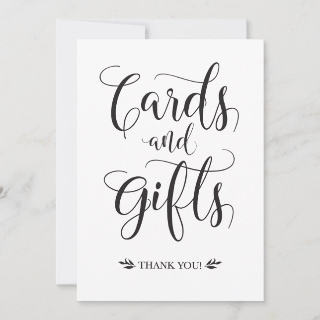 Kort och presenter Modern bröllopsskylt (Framsida)