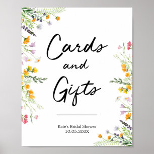 Kort och presenter vilda blommor affisch skylt