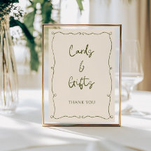 Kort och presentkort för oliv grönt Hand plockade