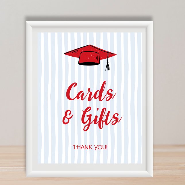 Kort- och presentkort - Grad-Studentfest 2025 Poster (Cards & Gifts Grad Cap 2025 Graduation Party Poster)