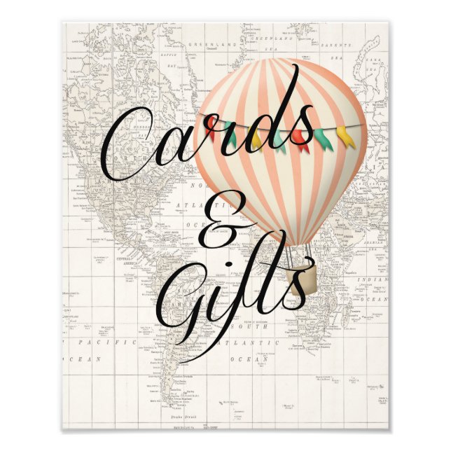 Kort och presentkort - Luftballong för babykläder Fototryck (Framsidan)