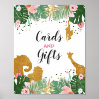 Kort och presentkort Zoo Jungle Gift Bord deor