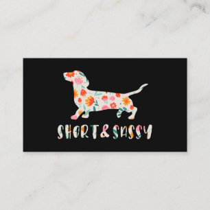 Kort och Sassy Dachshund blommigt hund