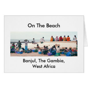 Kort "på stranden, Banjul, Gambia, västra afrika
