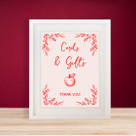 Kort & presenter Apple Handritad Baby Shower Poster